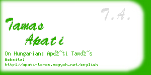tamas apati business card